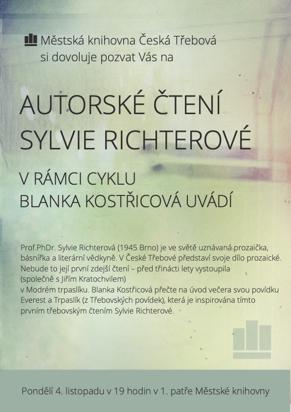 Plakát na autorské čtení Sylvie Richterové